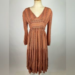 CHELSEA AND VIOLET PEASANT BOHO MAXI DRESS